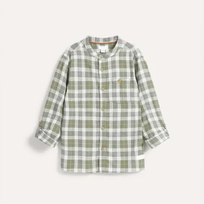 Kids Green/White Checked Shirt